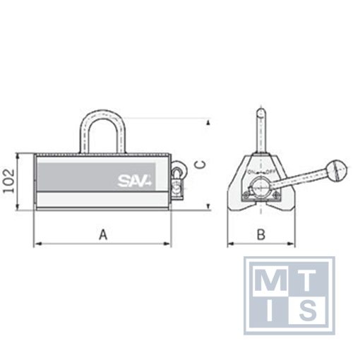 2.000kg SAV Permanente Hefmagneet / hijsmagneet NEO