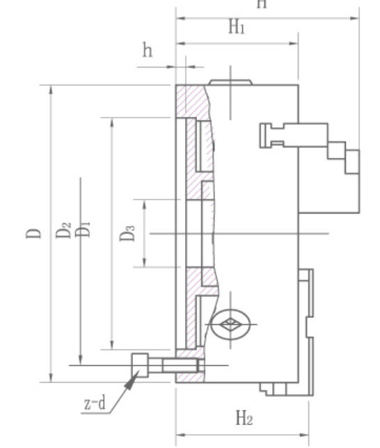 K11-200a Zelfcentrerende 3-klauwplaat